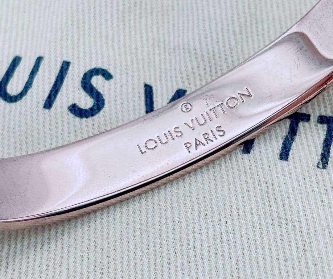 特価◆Louis Vuitton カフ ナノグラム ピンクゴールドバングル