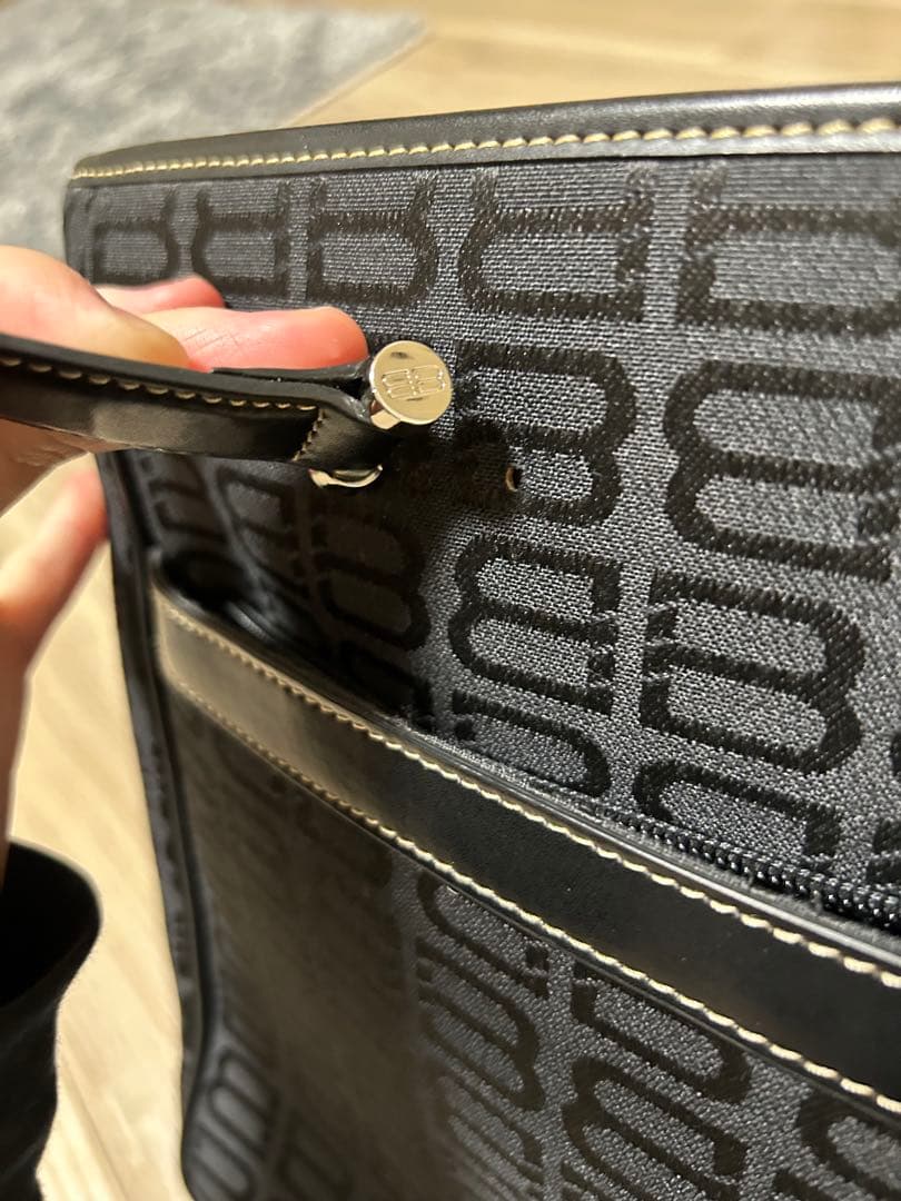 BALENCIAGA バレンシアガ トートバッグ bb柄 総柄 ブラック A4