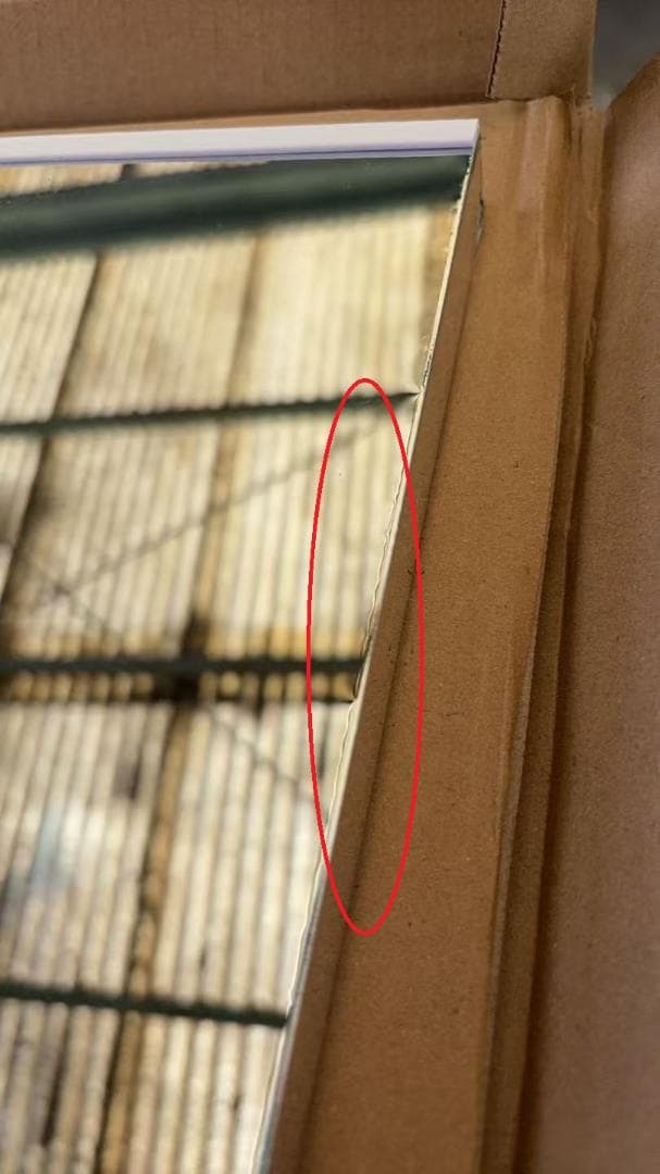 【中古】ダンスミラー 割れない鏡 幅100x160cm 姿見 白色 81番