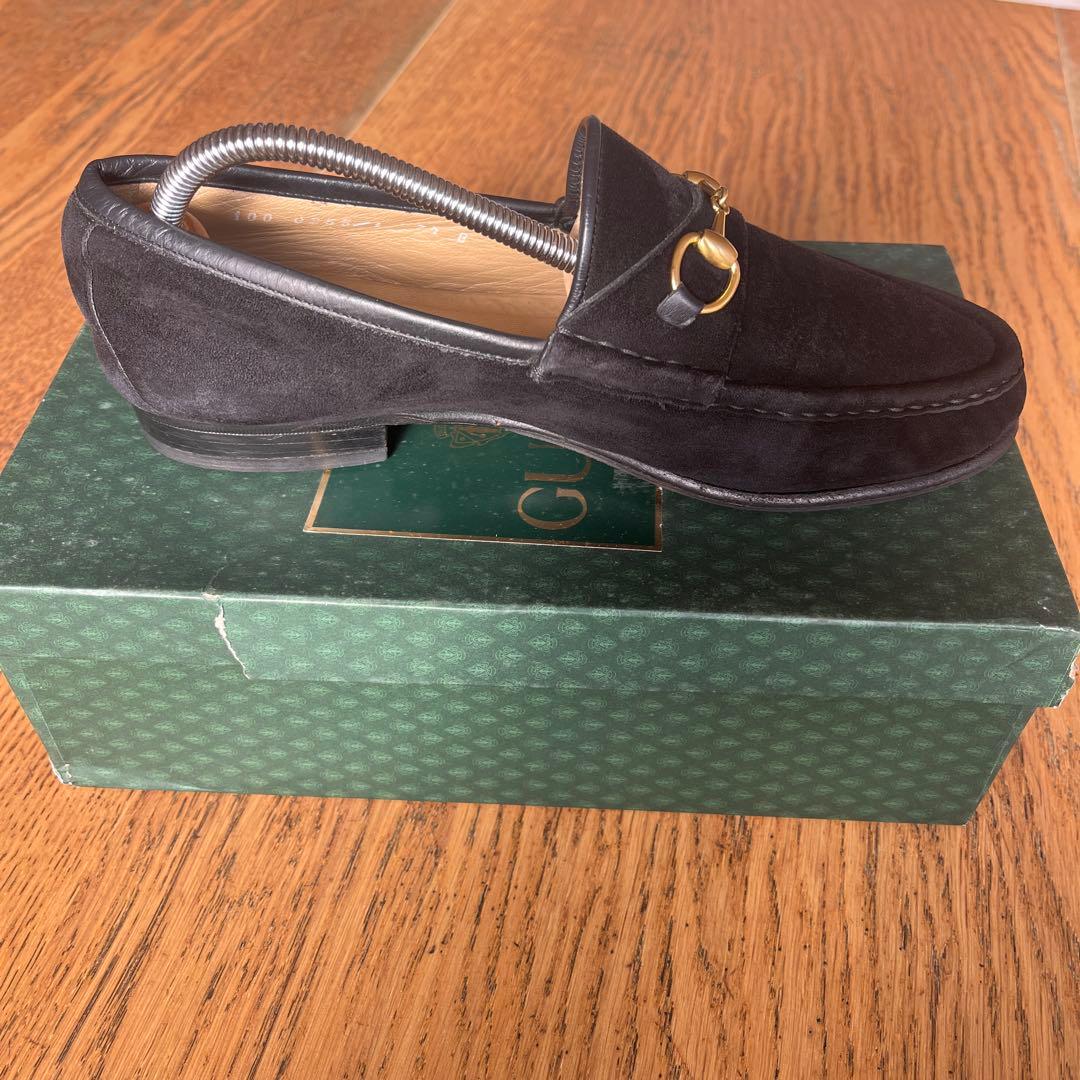 GUCCI ブラックスエード ローファー