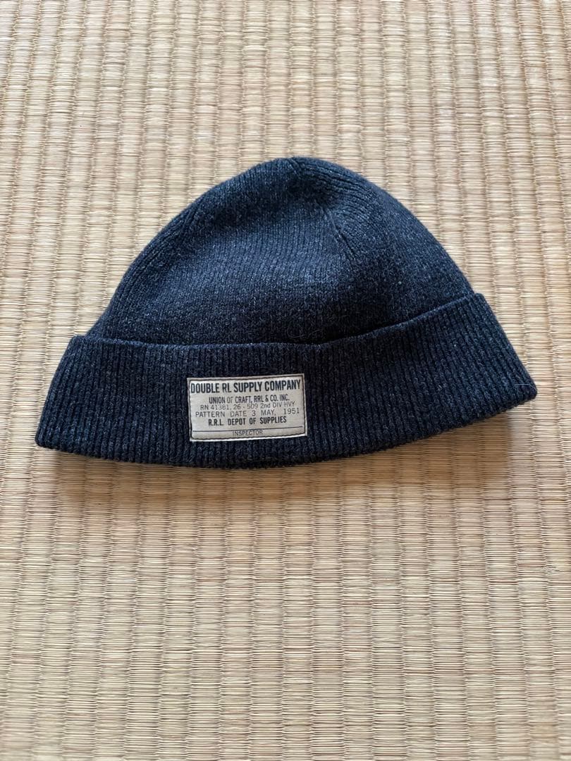 RRL ラルフローレン ニット帽 ダークブルー
