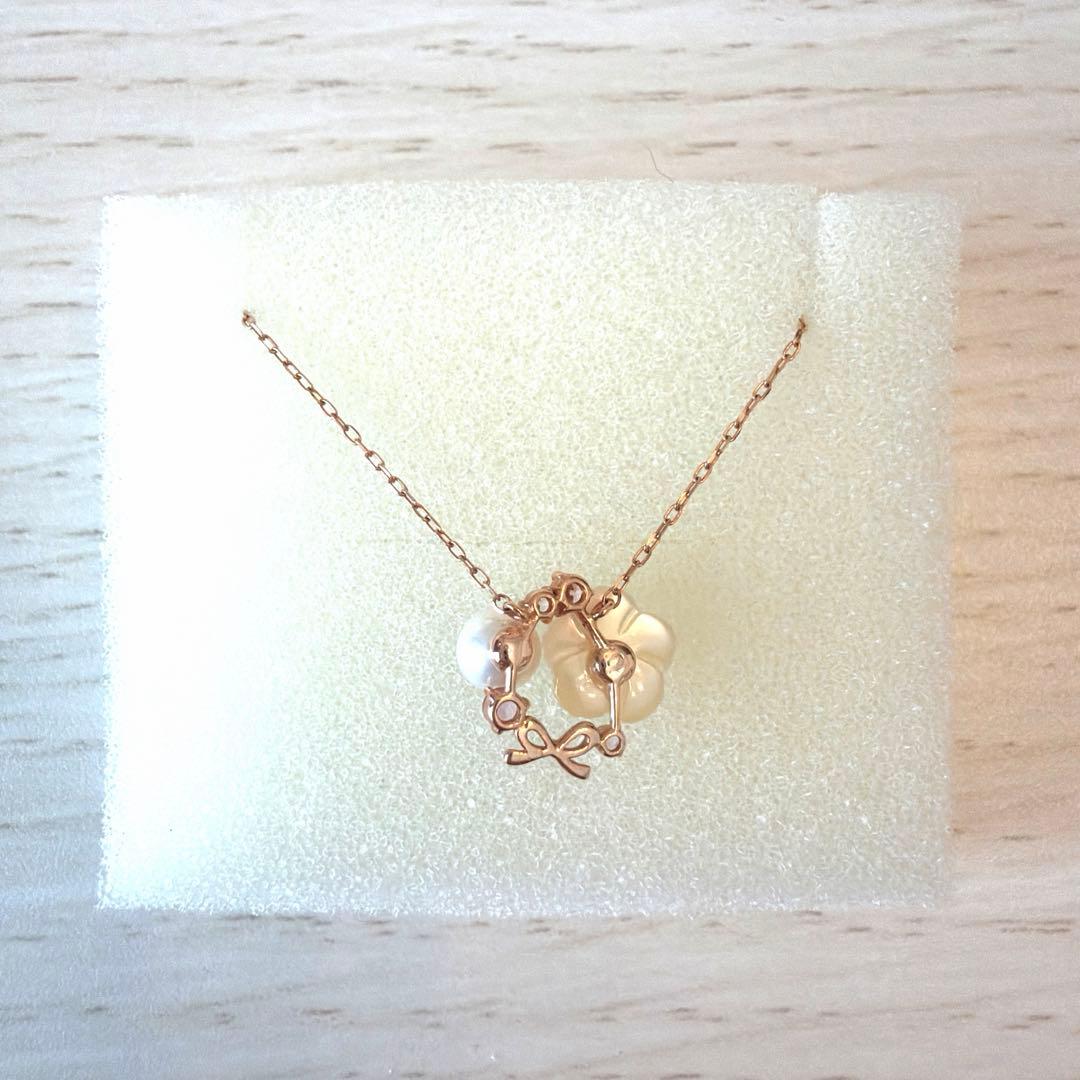 BLOOM♡K10ピンクゴールド 撫子モチーフネックレス