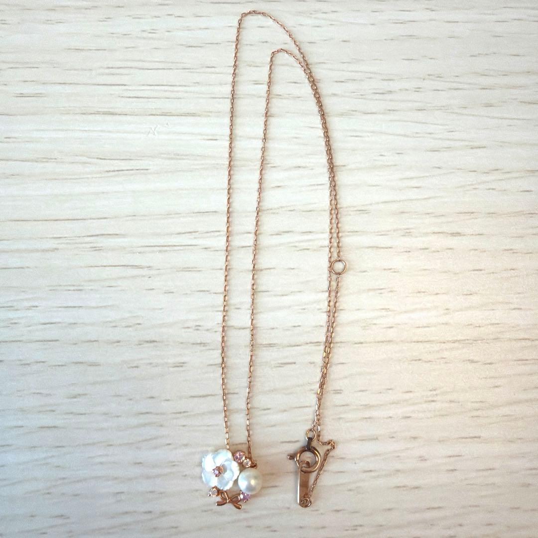 BLOOM♡K10ピンクゴールド 撫子モチーフネックレス