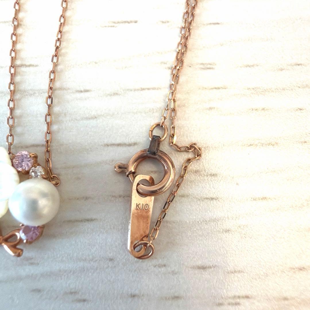 BLOOM♡K10ピンクゴールド 撫子モチーフネックレス