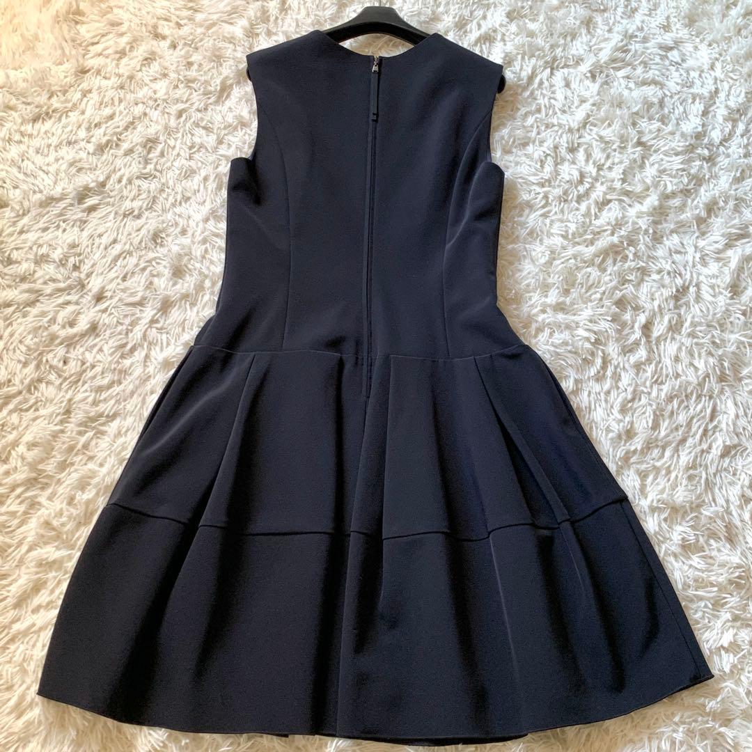 極美品✨希少サイズ フォクシー ローウエスト バロン ワンピース 美シルエット