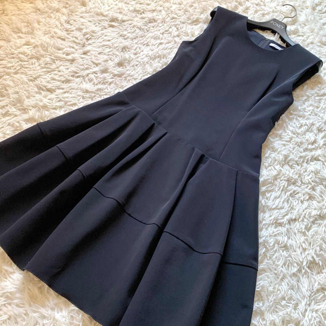 極美品✨希少サイズ フォクシー ローウエスト バロン ワンピース 美シルエット