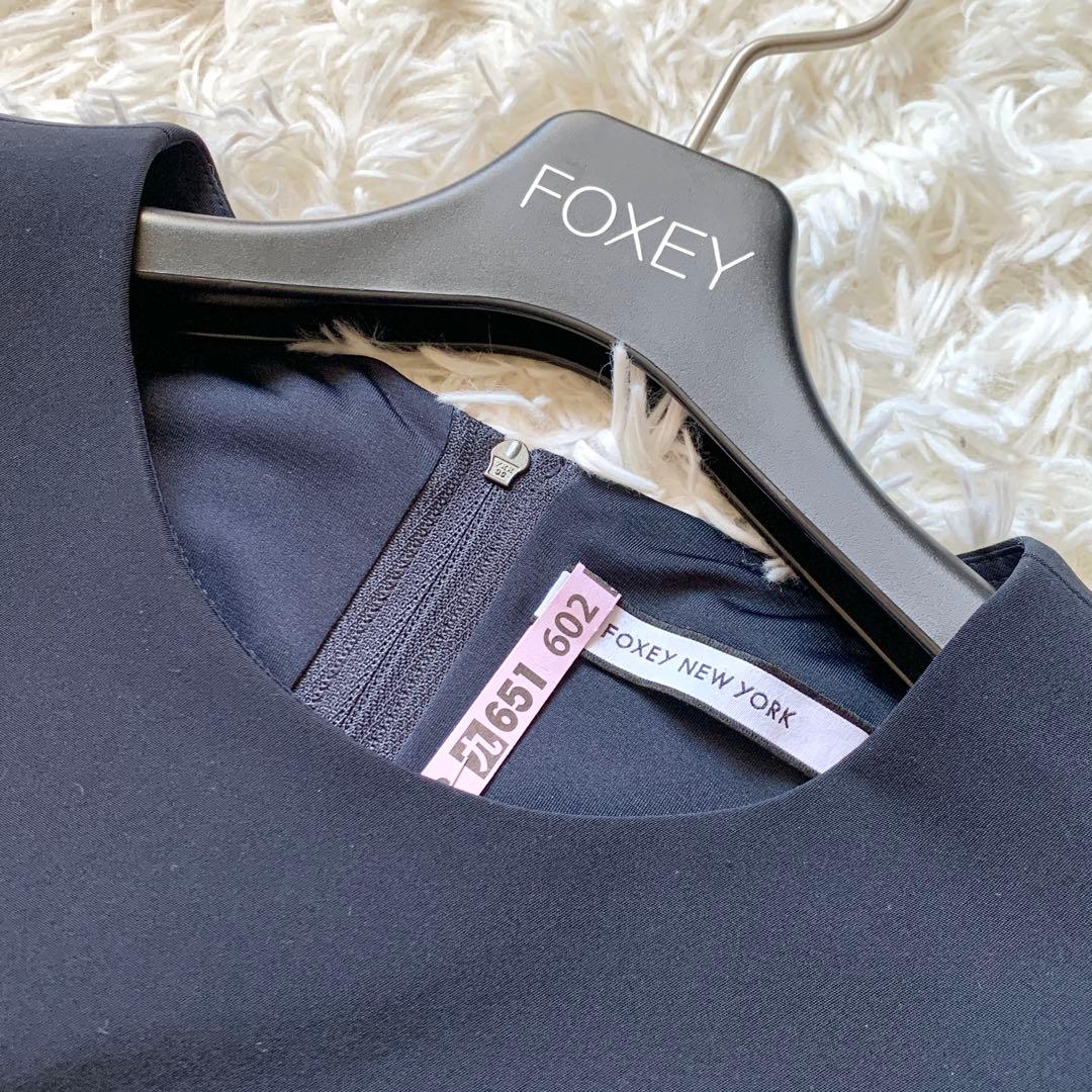 極美品✨希少サイズ フォクシー ローウエスト バロン ワンピース 美シルエット