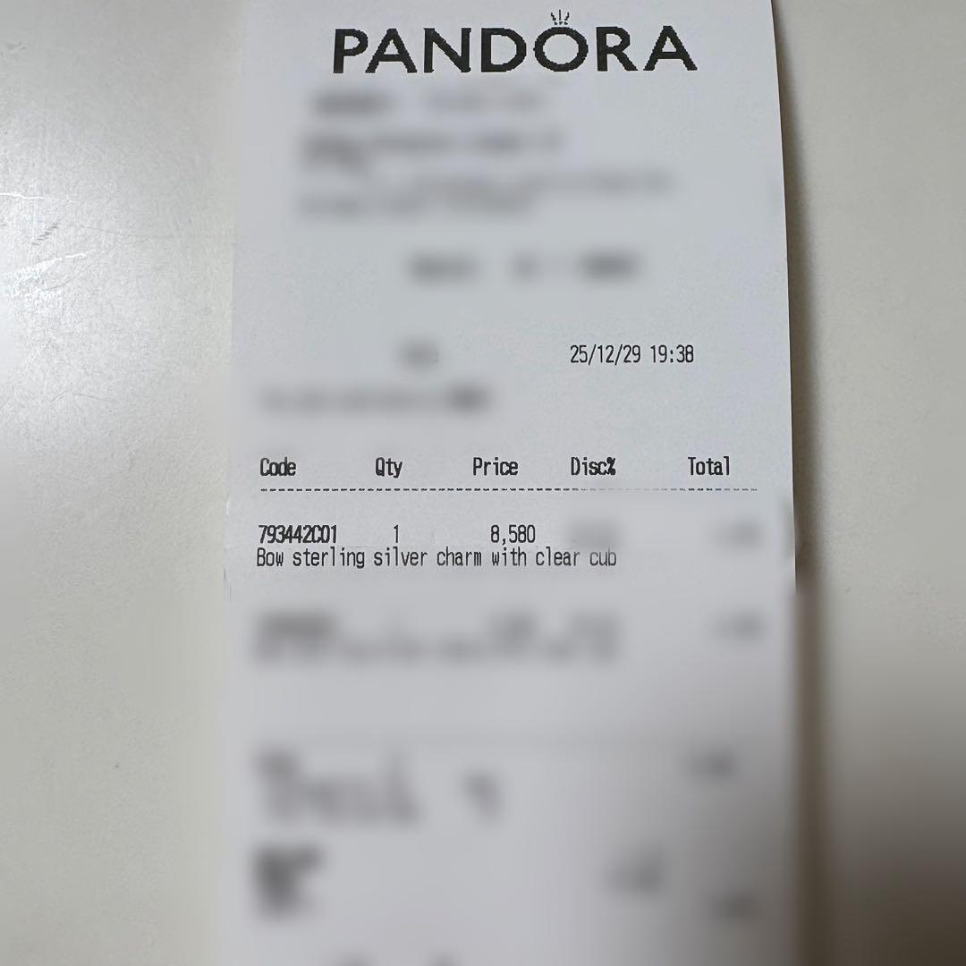 【新品未使用】Pandora スパークリング ボウ チャーム 箱付き 正規品