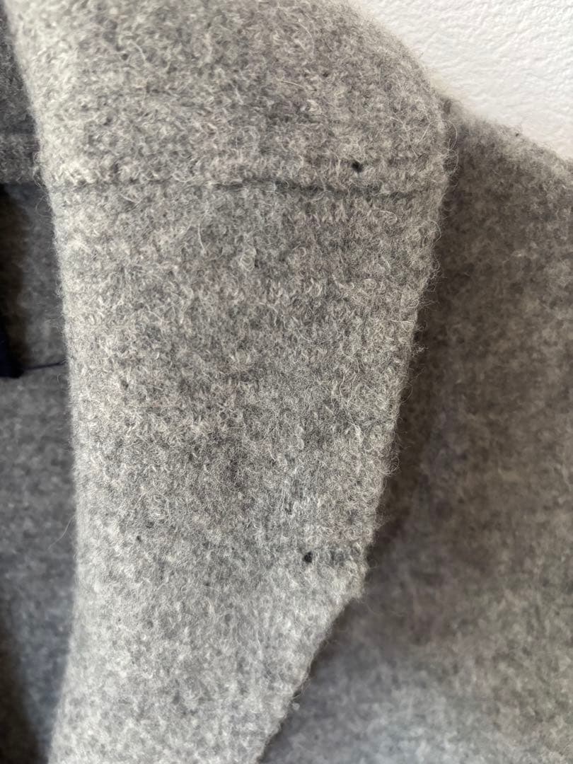 45R ウール ダブル ブレスト コート グレー