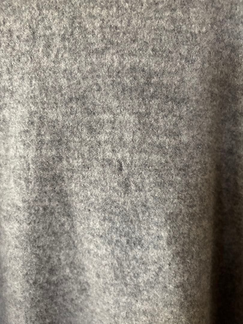 45R ウール ダブル ブレスト コート グレー