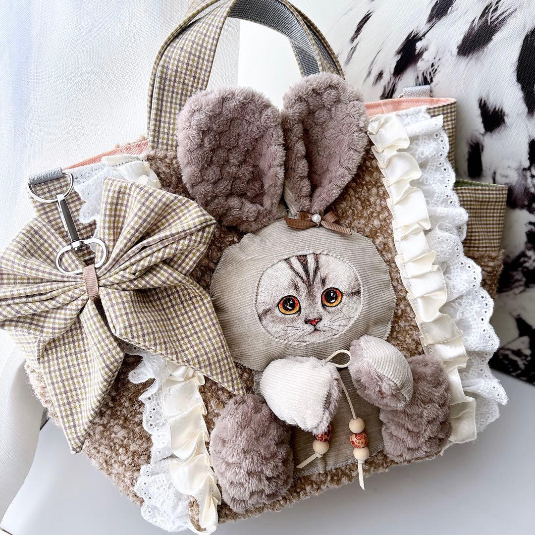 H*U様 コヤンイサムチョン　ベージュ　バック　リボン　フリル