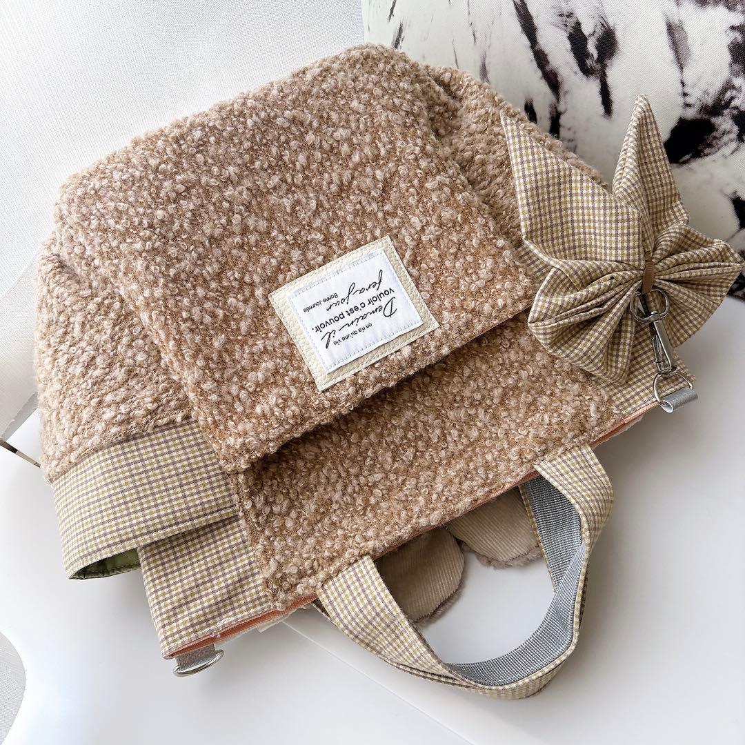 H*U様 コヤンイサムチョン　ベージュ　バック　リボン　フリル