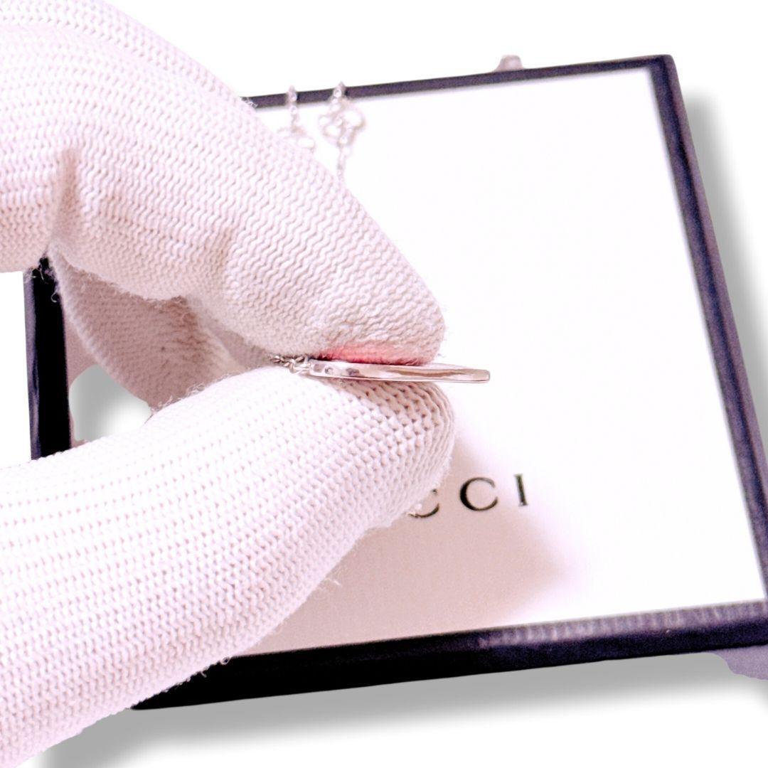 【超美品】グッチ インターロッキングG ハート ネックレス シルバー レッド