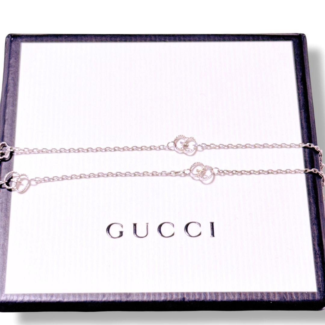 【超美品】グッチ インターロッキングG ハート ネックレス シルバー レッド