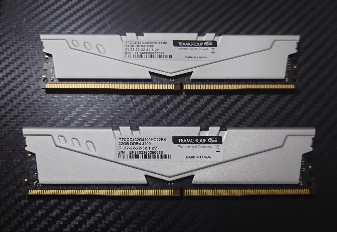 TEAMGROUP 64GB DDR4 メモリー 3200MHz 32GB×2枚
