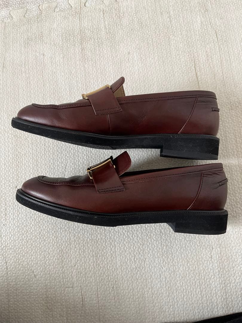 ルタロン　レザーメタルモチーフローファー　ブラウン　牛革　日本製