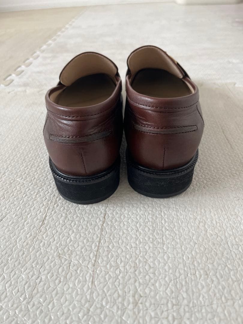 ルタロン　レザーメタルモチーフローファー　ブラウン　牛革　日本製