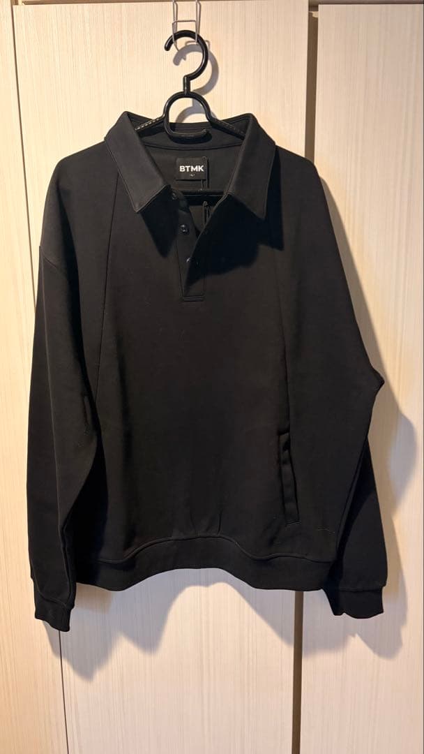 BTMK SWEAT POLO（黒長袖スウェットポロ）