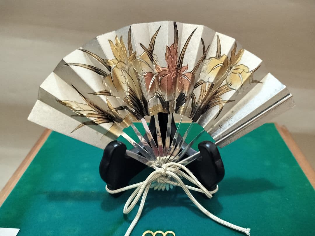 純銀製 飾り扇 金属工芸 秀雄作 シルバー 銀