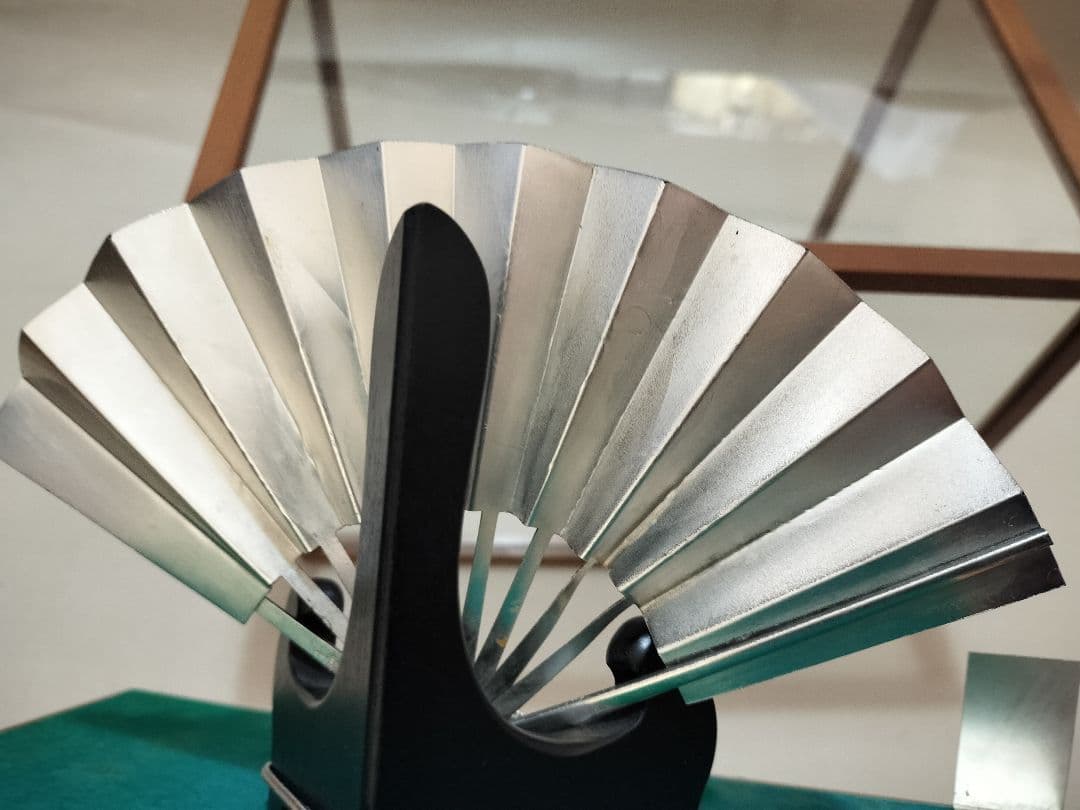 純銀製 飾り扇 金属工芸 秀雄作 シルバー 銀