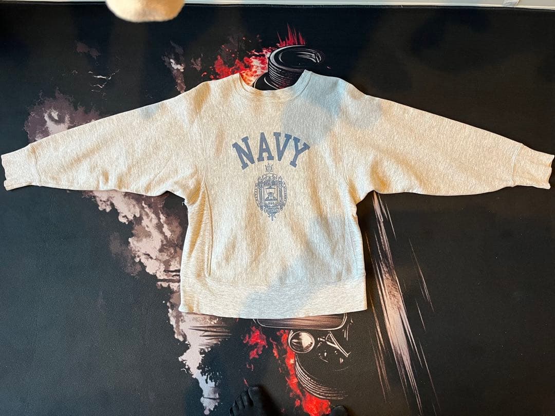 80s champion リバースウィーブ usnavy 染み込み usa製