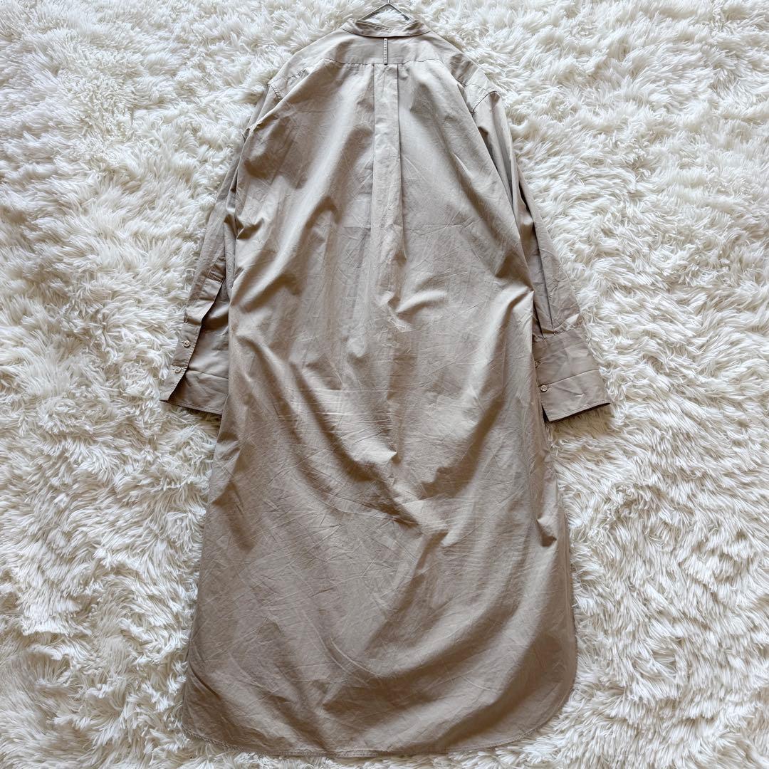 ジョンスメドレー コットンスタンドネックシャツドレス ワンピース マキシ 綿