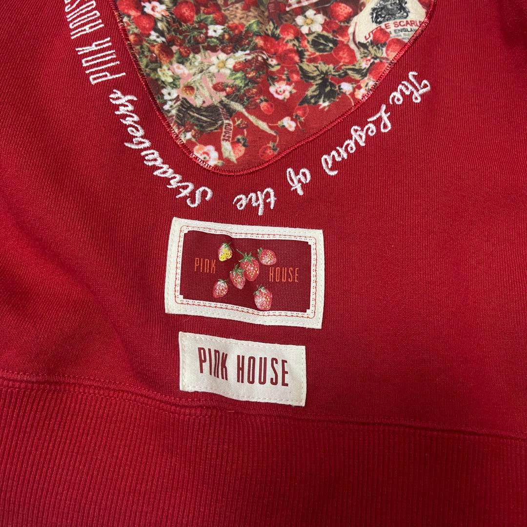 ピンクハウスいちご＆チェリーミーティングアップリケパーカー　赤