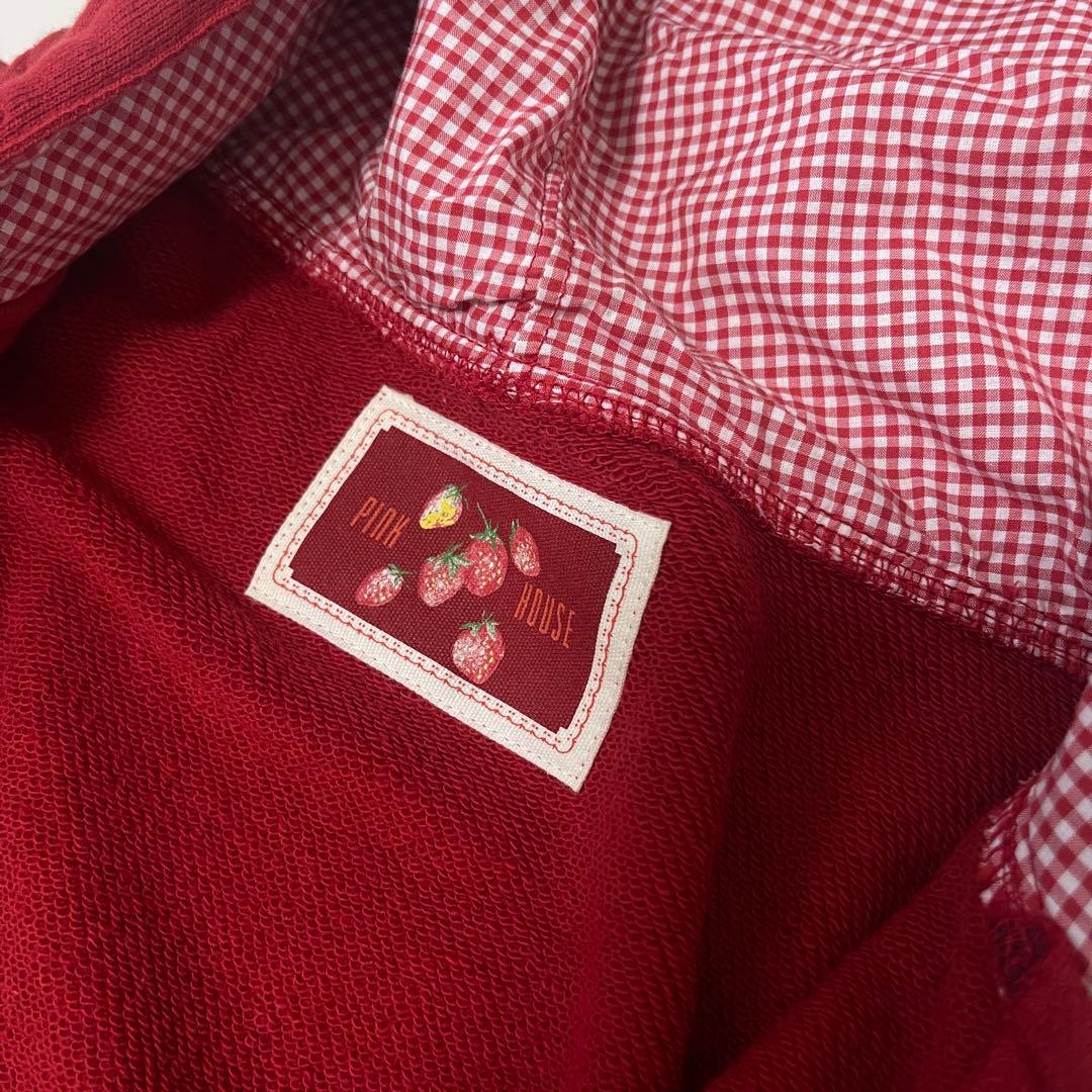 ピンクハウスいちご＆チェリーミーティングアップリケパーカー　赤