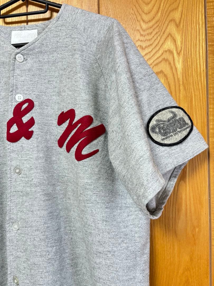 m&mエムアンドエム★鬼レア★1990年代 初期★ベースボールシャツ灰×赤L
