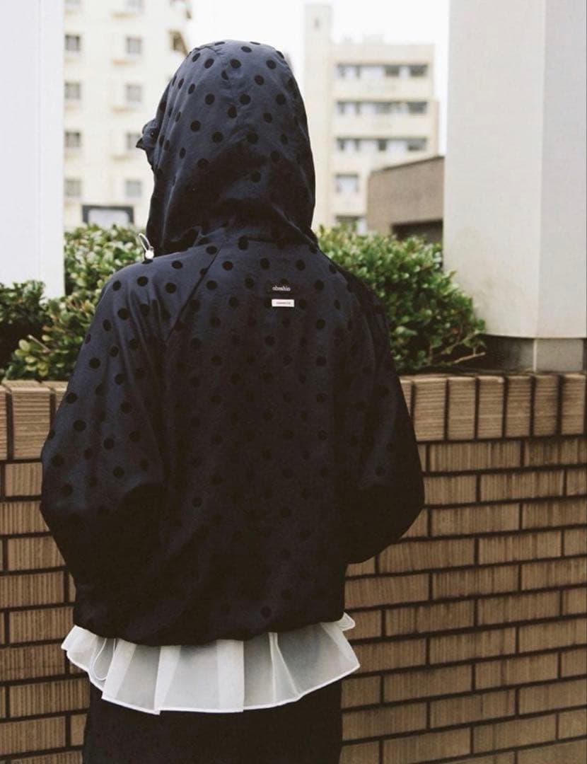 oheshio ドットフリルフード　ウィンドブレーカー　ジャンパー