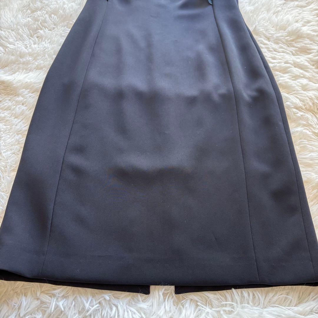 MaxMara フリルワンピース ネイビー 大きいサイズ 42 フォーマル 近年