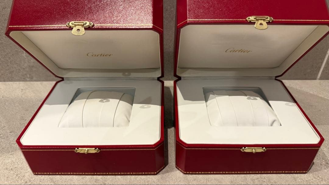 Cartier 時計ケース2個セット（箱のみ）アクセサリーケース 赤カルティエ
