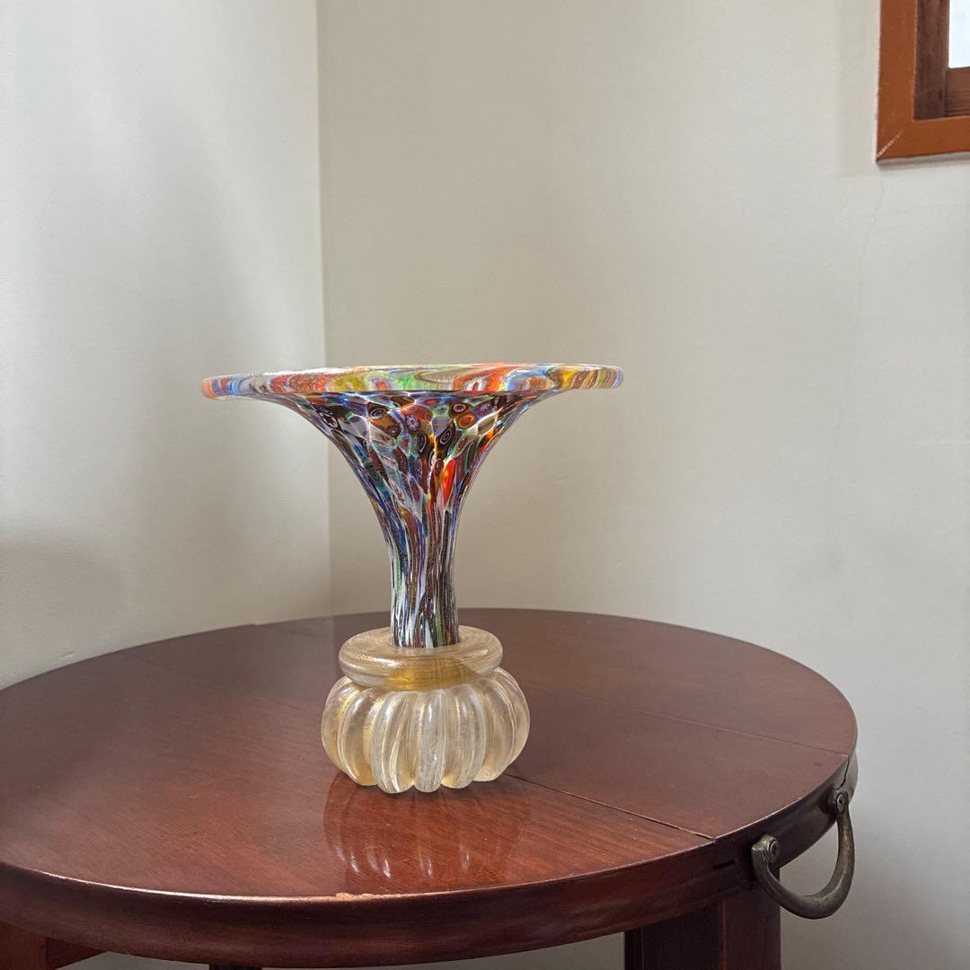 ミルフィオリ ムラーノ島の伝統ガラス　そのままお飾り、花瓶にも