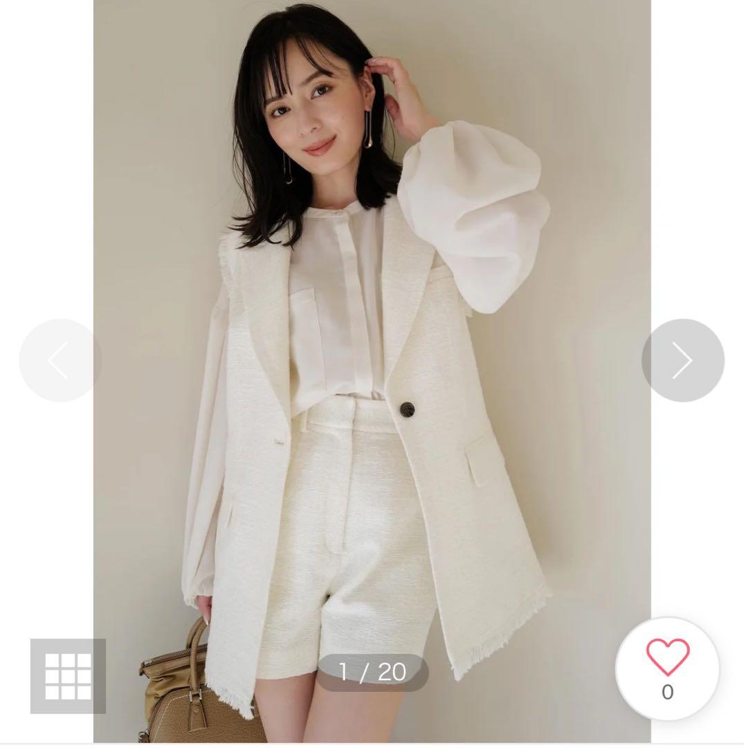 ツイードショートパンツ （WHITE）　anuans