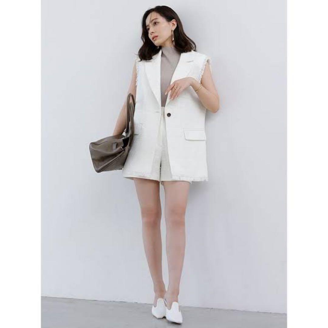 ツイードショートパンツ （WHITE）　anuans