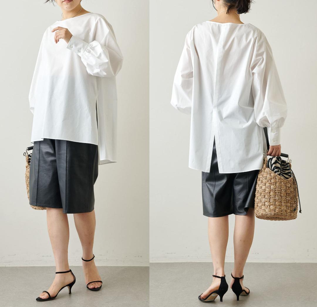 美品 ウィムガゼット 2万円 バックスリットのブラウス ホワイト D505