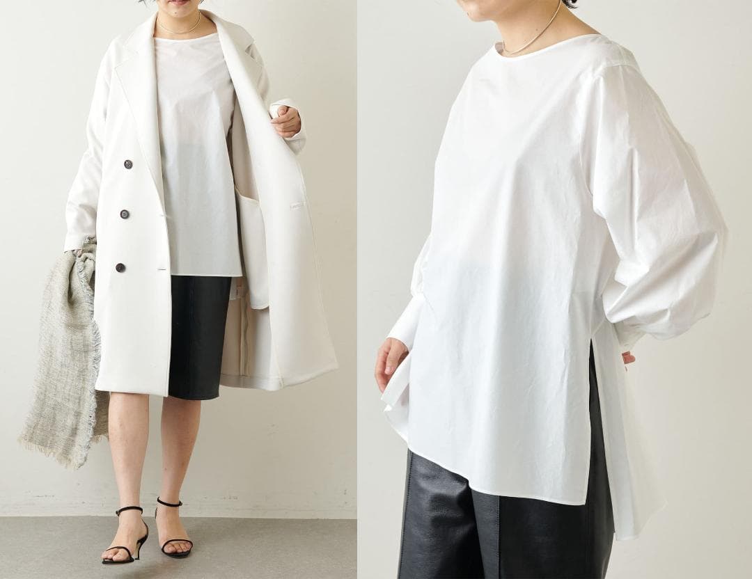 美品 ウィムガゼット 2万円 バックスリットのブラウス ホワイト D505