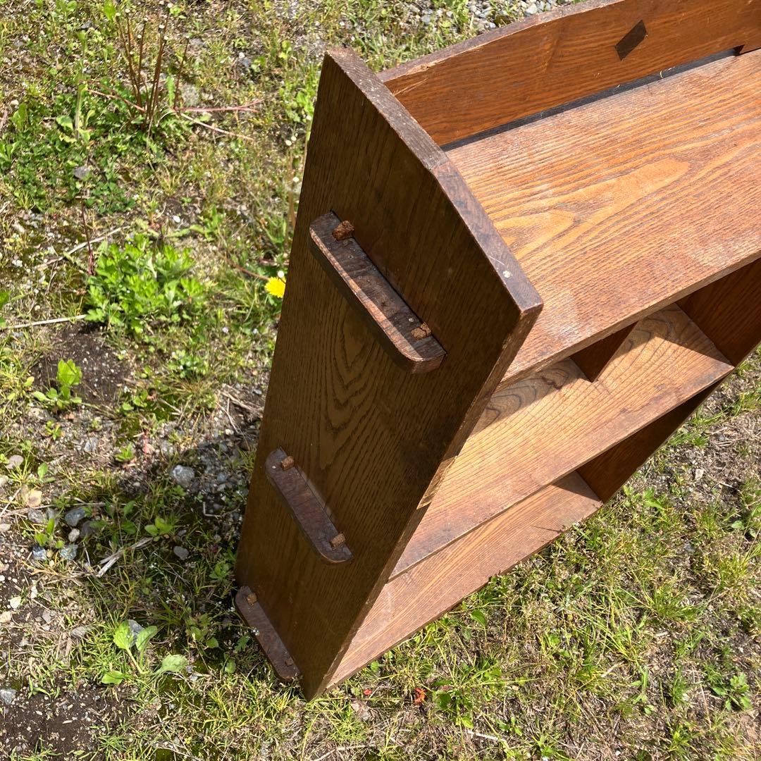 昭和レトロ 本棚 小棚 ラック 木製 本棚 楔 くさび オープンラック 当時物