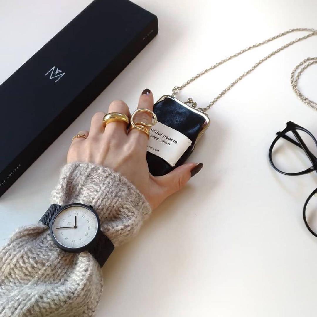 beautiful people mini clasp pouch ブラック