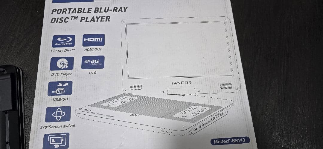FANGOR ファゴール ポータブルブルーレイプレーヤー F-BR143