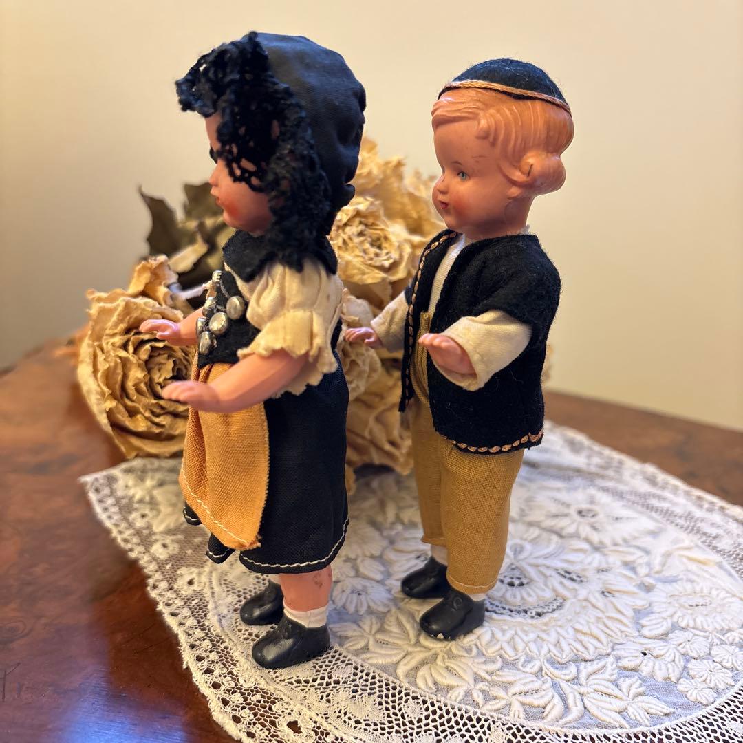 ★セルロイド人形★フランス　ヴィンテージドール　ミニョネット　男女セット