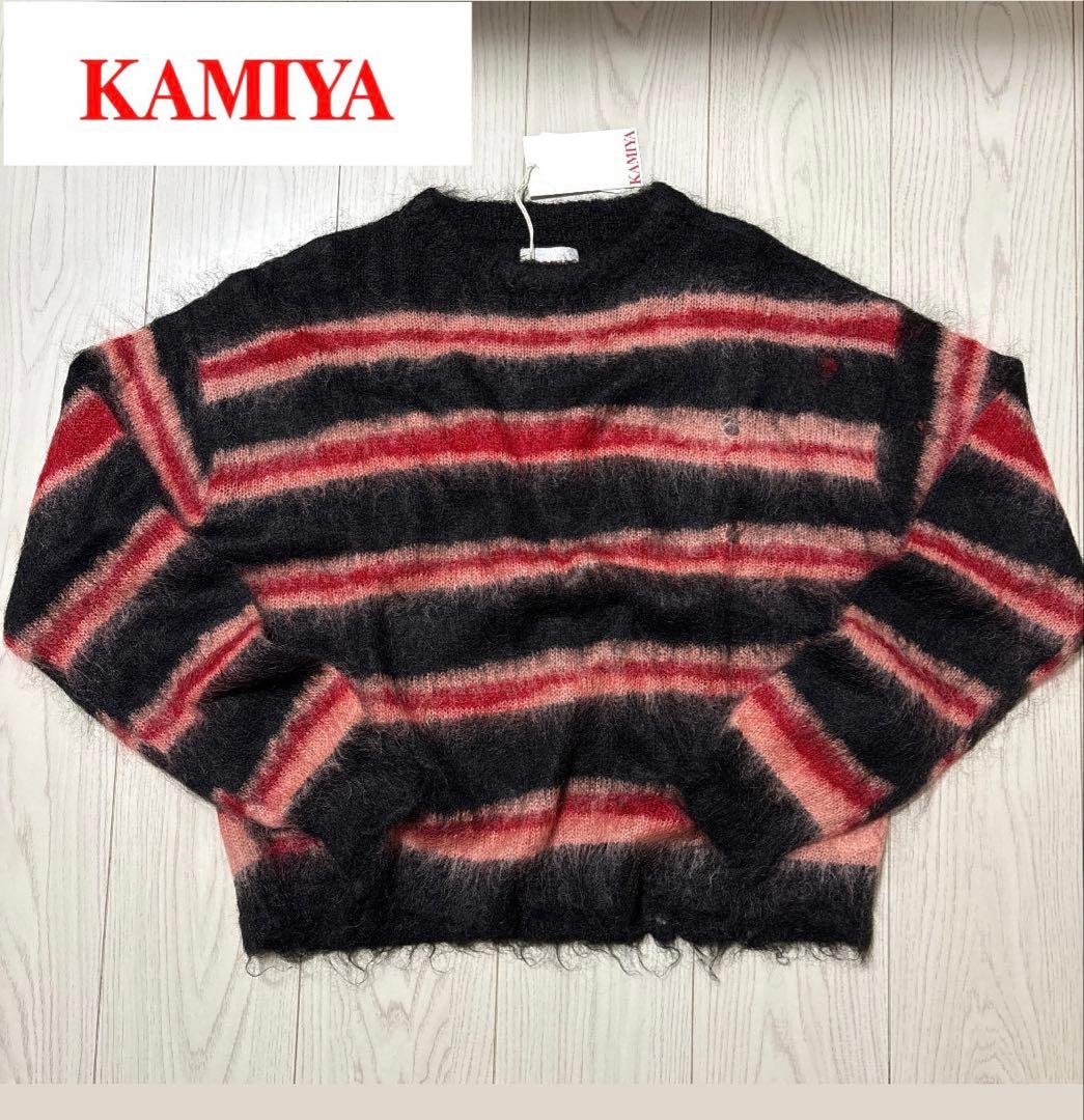 トップス 25AW Distressed Border Mohair Sweater