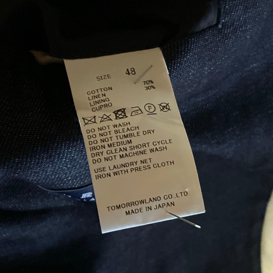 高級 PILGRIM TOMORROLAND テーラードジャケット デニム L