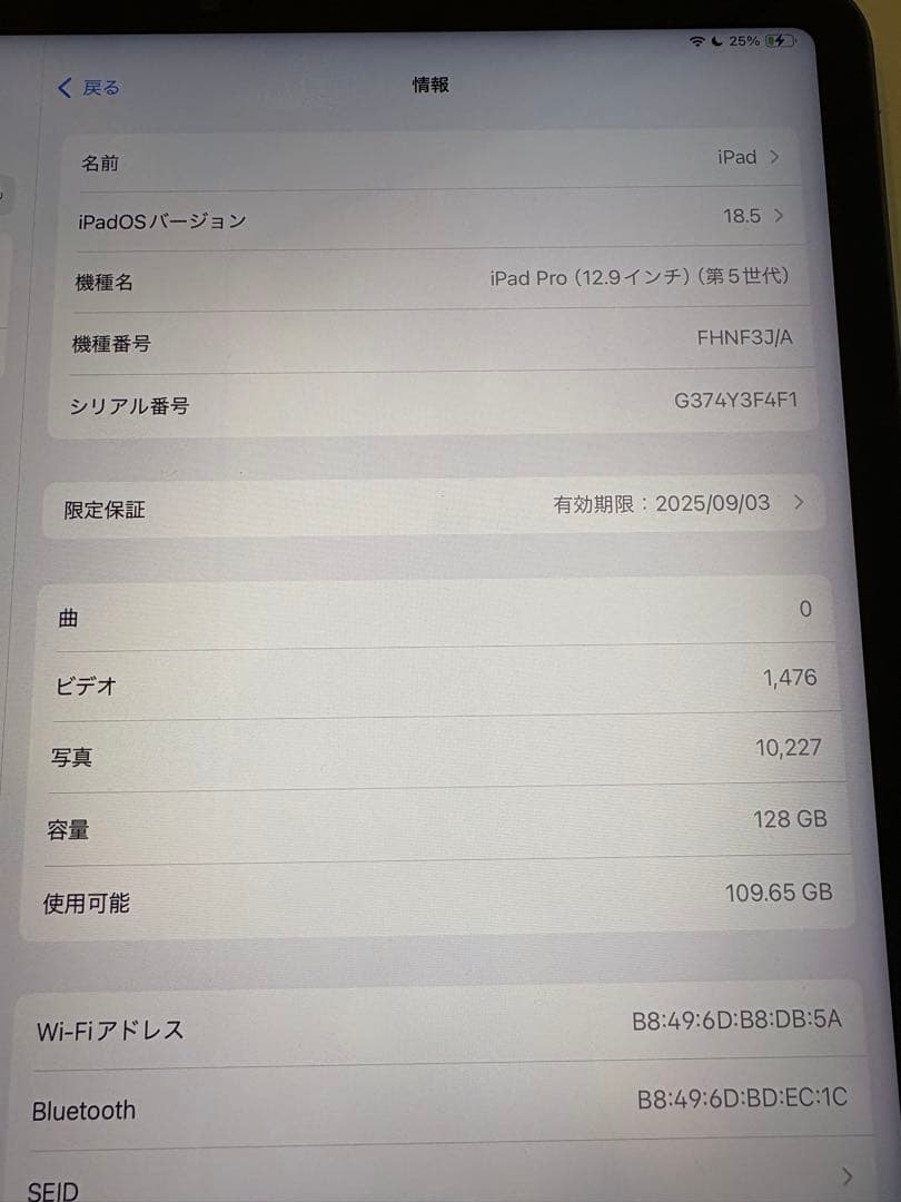 Apple iPad Pro 12.9 第5世代 スペースグレー 本体
