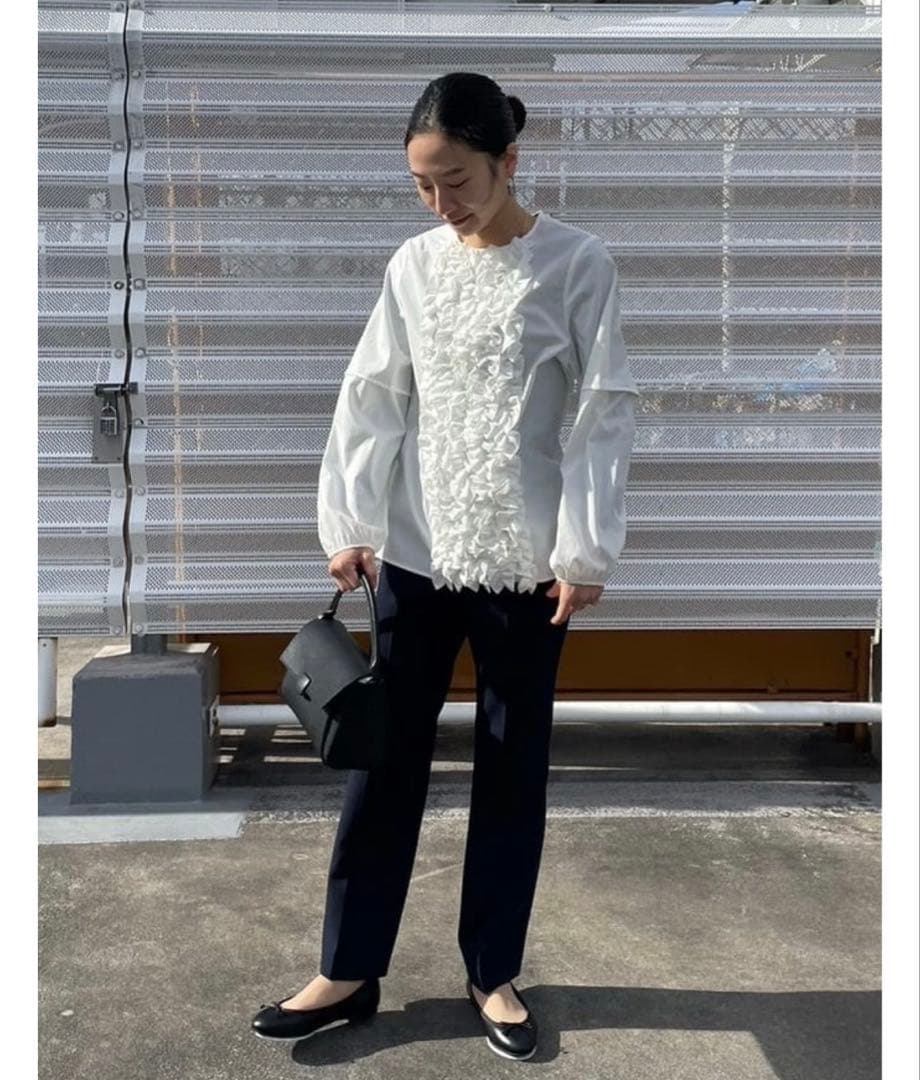 UNITED ARROWS フリル長袖シャツ リッチフリルブラウス