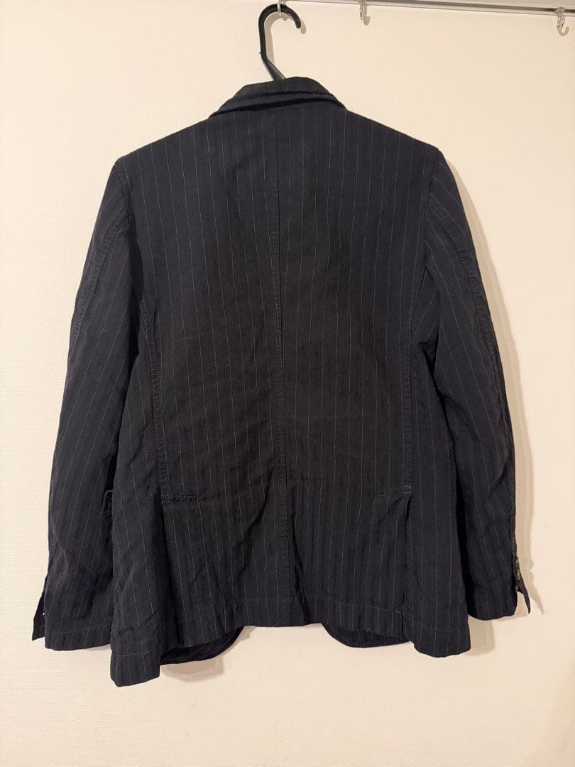 コムデギャルソン　ネイビー ストライプ テーラードジャケット　サイズS