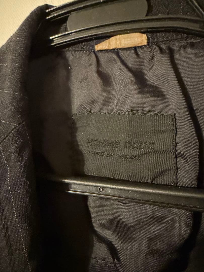 コムデギャルソン　ネイビー ストライプ テーラードジャケット　サイズS