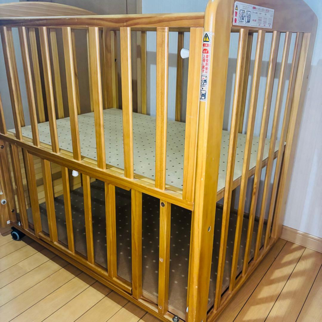 分解可説明書付】カトージ ミニベビーベッド チャーミー ナチュラル キャスター付