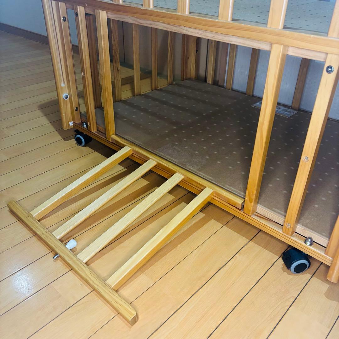 分解可説明書付】カトージ ミニベビーベッド チャーミー ナチュラル キャスター付