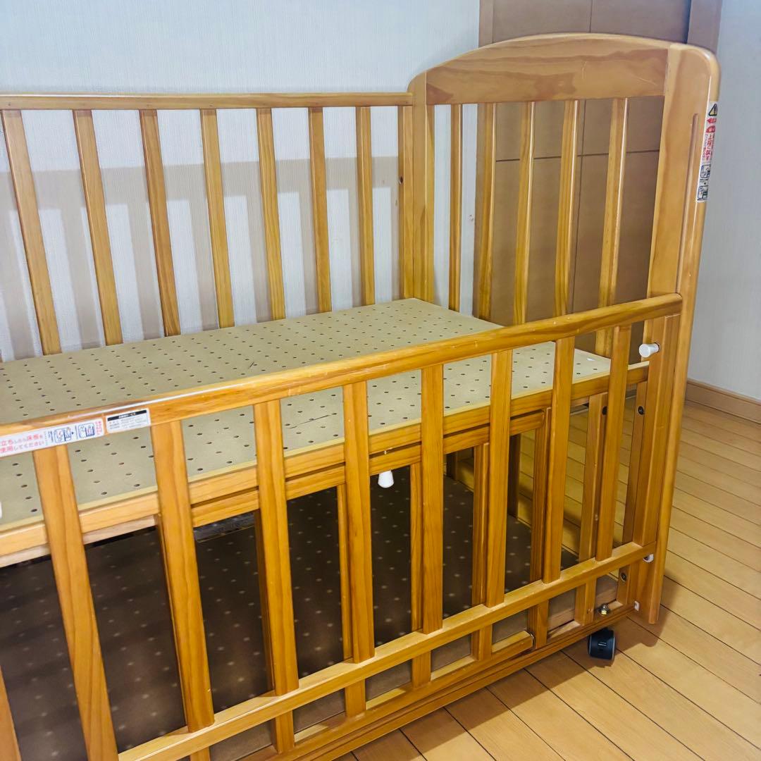 分解可説明書付】カトージ ミニベビーベッド チャーミー ナチュラル キャスター付